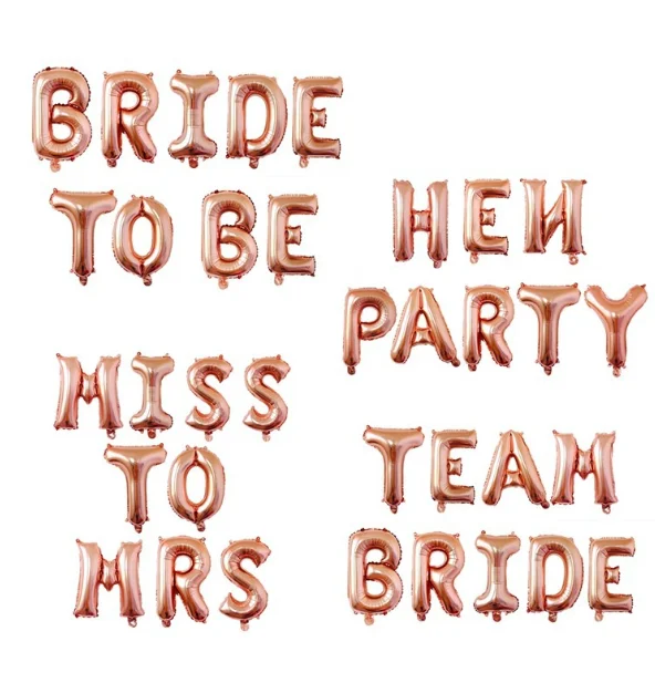 bride to be heart diamond ring champagne foil balloons sash helium latex confetti balloon set for Bridal shower game Party decor