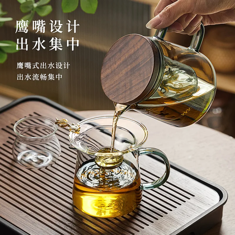 New High borosilicate Thickened Glass Cup mug With Lid For Tea And Water Separation Tea Cup With Tea Filter