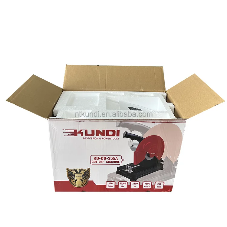High Quality KUNDI Brand Professional Manufacturer  355mm, 2200W Metal Cut Off Machine  Saw Abrasive Wheel Machine