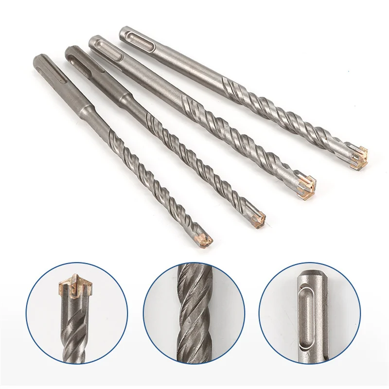 high quality13PCS 6-14MM SDS Plus Drill Set Electric Hammer Drill Bit and Chisel Set for Concrete and Masonry in Plastic Box