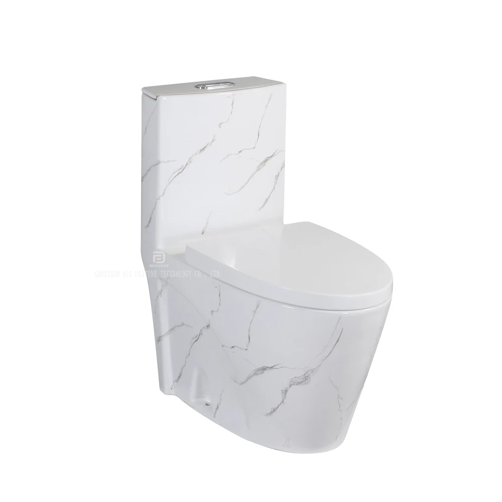 Lowest Price Sanitary Ware Luxury Bathroom Ceramic White Marble One Piece WC Toilet