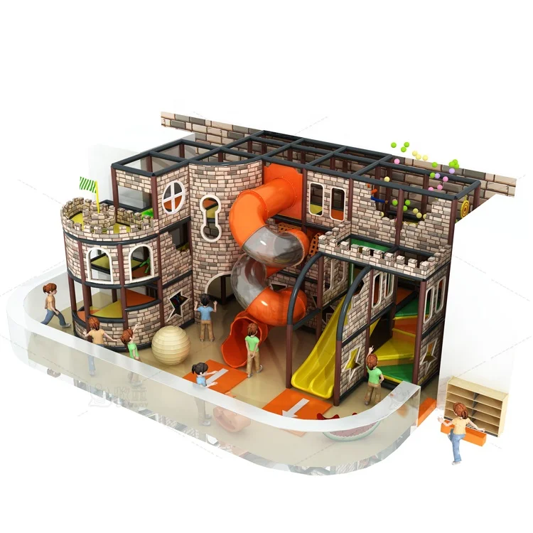 Cowboy Children Amusement Equipment S Plastic Slide Ball Pool Ninja Course Indoor Playground Soft Playground