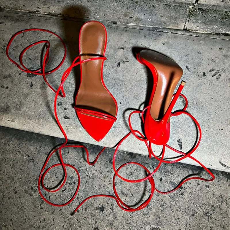 New style pointed toe stiletto combination anklet strap high-heeled Roman sandals Women shoes