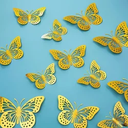 Diablo style Hollow butterfly 3D hollow  metal butterfly wall decoration home living room three-dimensional butterfly decoration