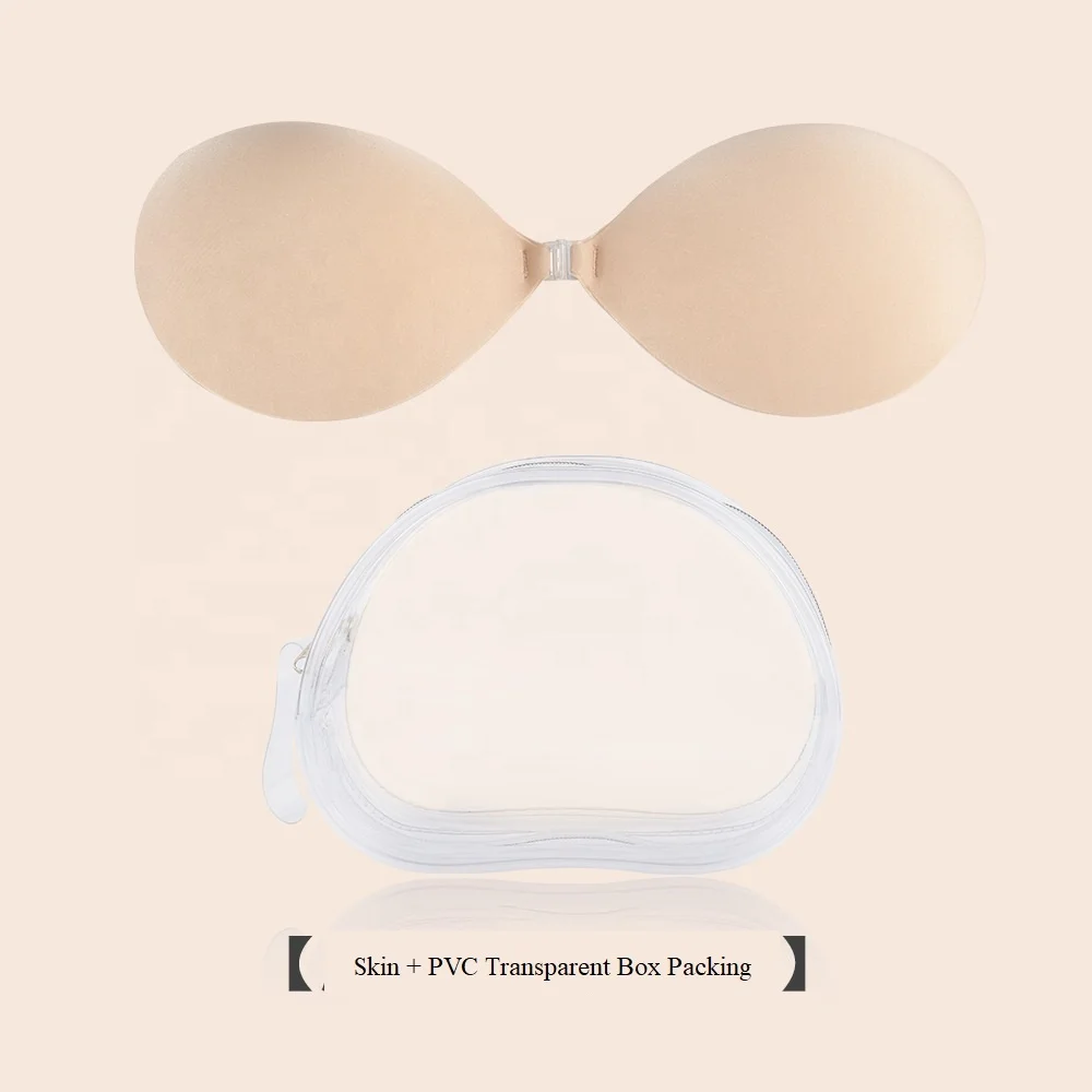 Hot sale plus size trim silicone bra push up lift up round cup strapless backless invisible adhesive bra