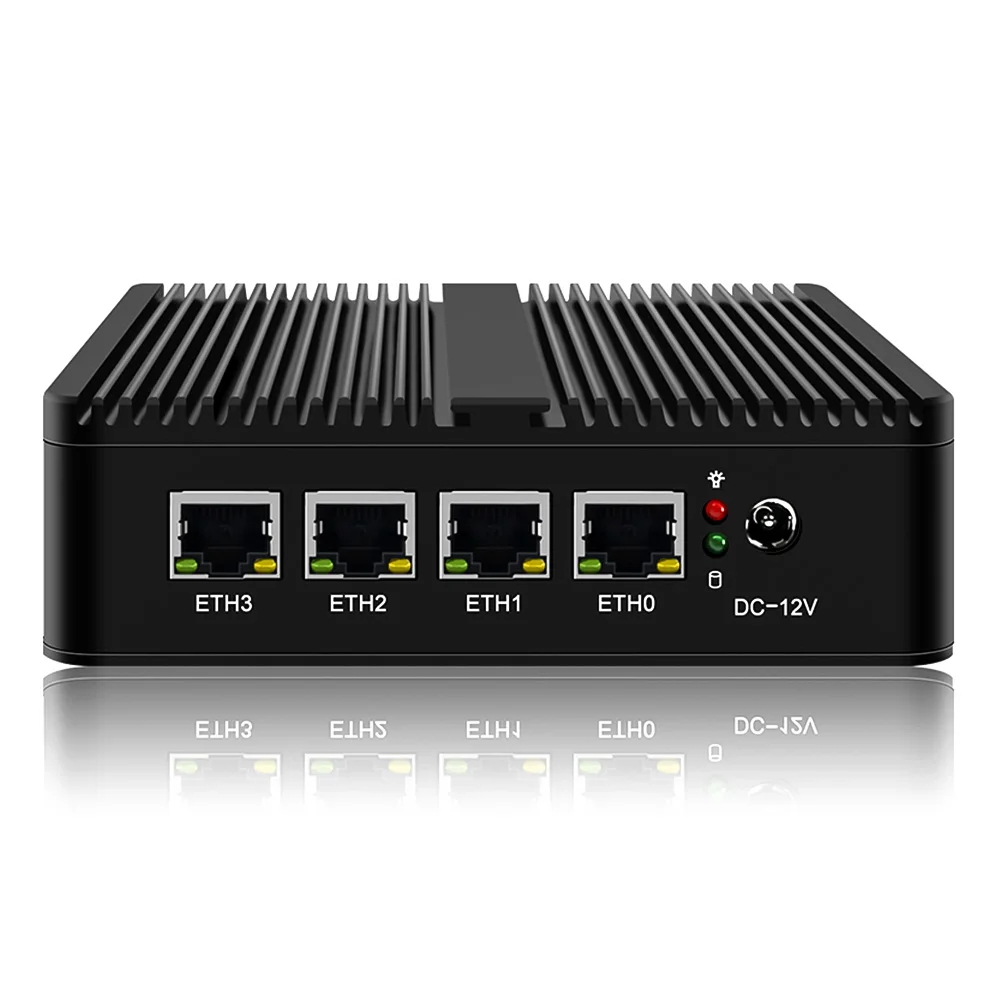 ODM/OEM J4125 Fanless 2.5G Router Nano Mini PC 4 Intel i226 i225 2.5GbE Nics Firewall Router Host PC OPNsense