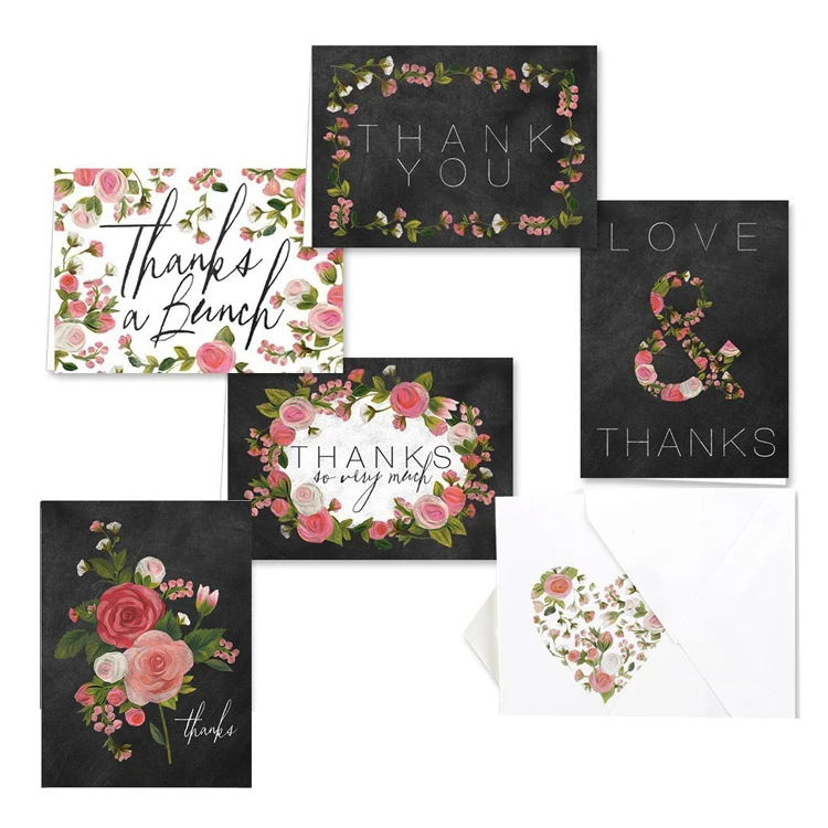 Gold Foil Blank Gift Certificate Cards with Envelopes Business Custom for Client Vouchers Birthday Work Gift