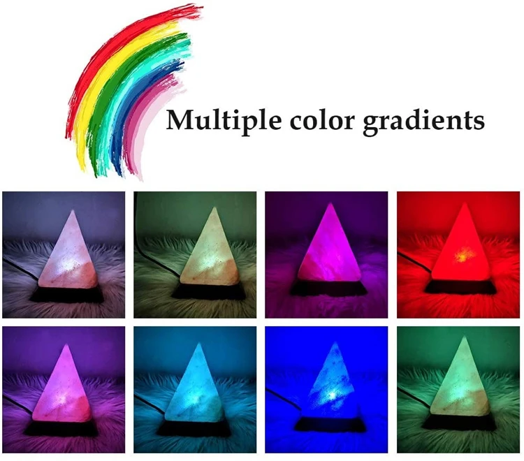 
Pyramid Crystal Rock Wellness Decrease Stress USB Charging Himalayan Salt Lamp 