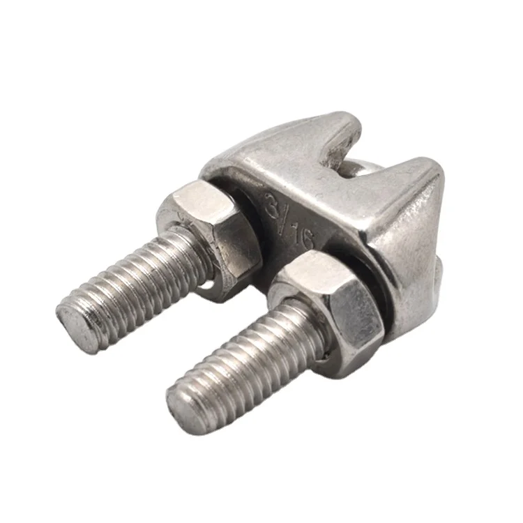 Marine grade heavy duty din 741 wire rope clip clamp stainless steel wire rope clip for rigging