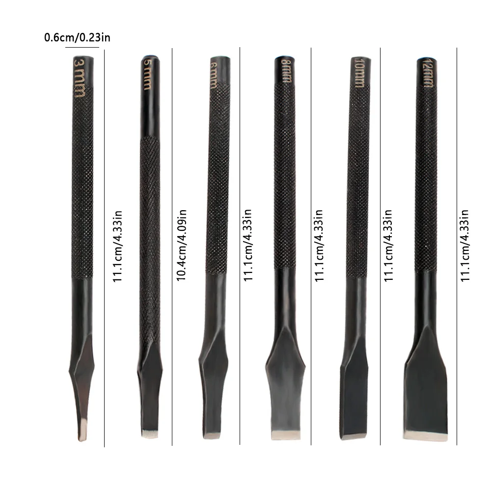 Flat shape 3mm to 12mm Black flower rod cut punch diy leather belt cutting tools