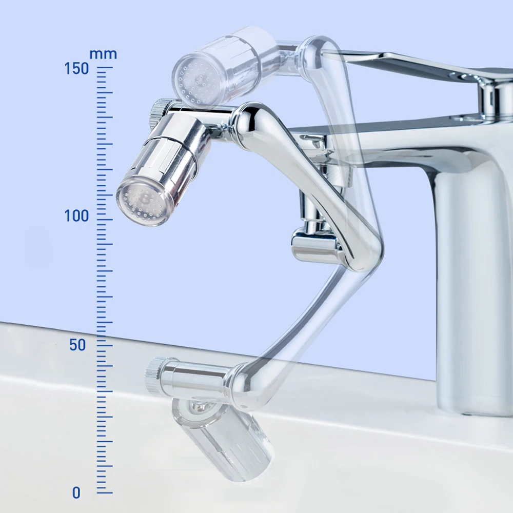 Rotary Faucets LED Temperature Sensitive 3-Color Light-up Water Saving 1440 Degree Swivel Faucets Nozzle Tap Adapter