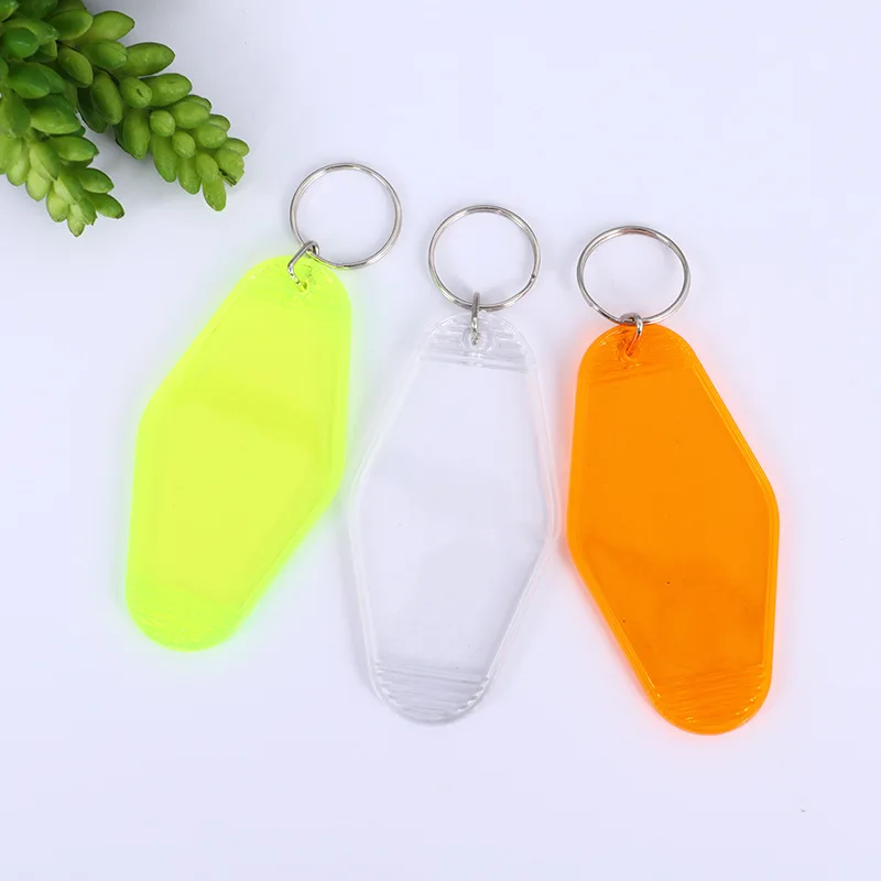 custom logo promotional blank plastic Retro vintage motel hotel room keychain blank hotel tags keychains custom key rings