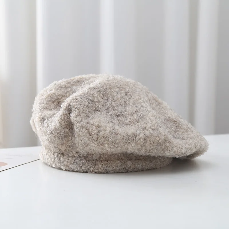 2022 Hot Wholesale Ladies Wool Hat Fashion winter Beret Hat Elegant Styles Pure Color Knitted Hat