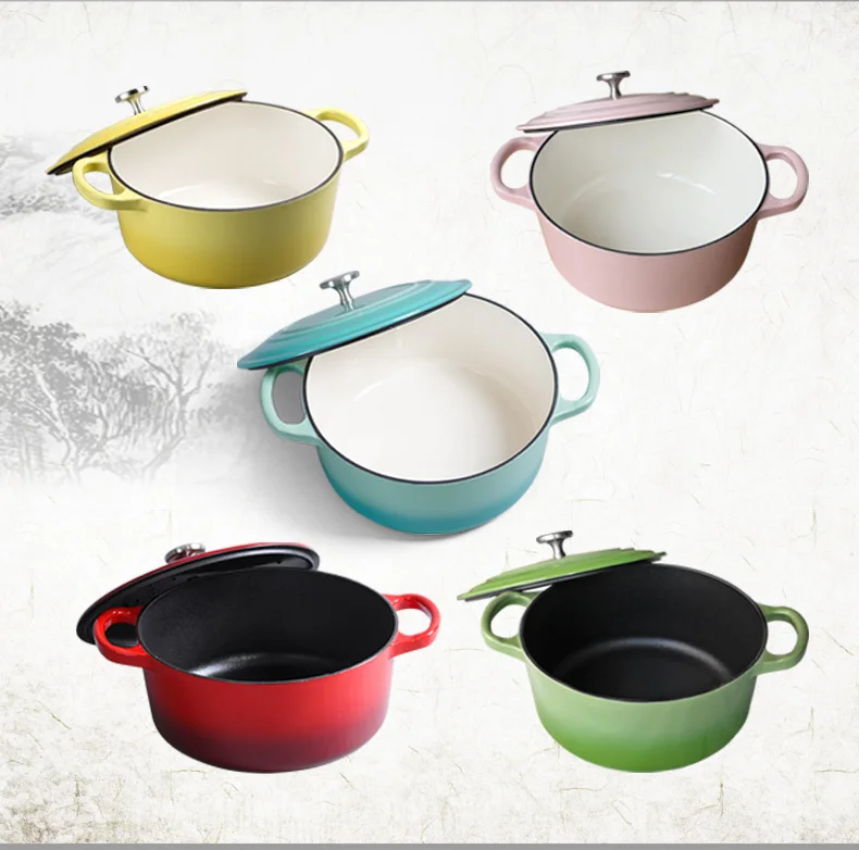 2025 Wholesale German Russian Japanese Non Stick Kitchen Enamel Cast Iron Nonstick Cookware Sets