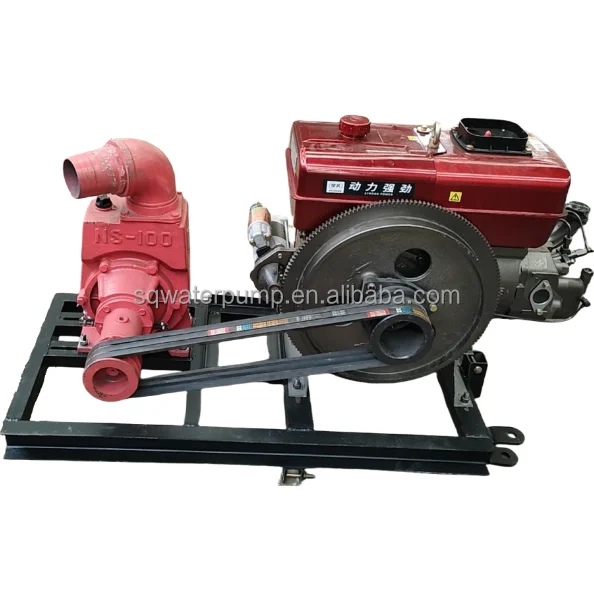 Single Cylinder Diesel Engine Belt Pulley Connection with Self-priming pump Water Pump