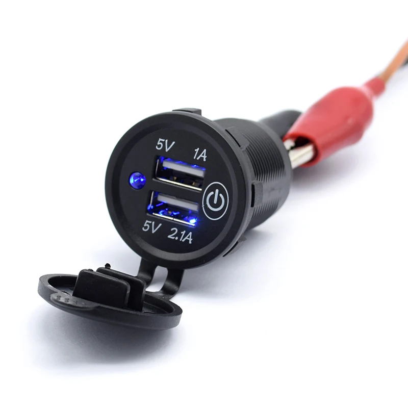  European Extension Power Socket 2 USB Charging Ports Plugs 5V 3.1A/4.2A for car/