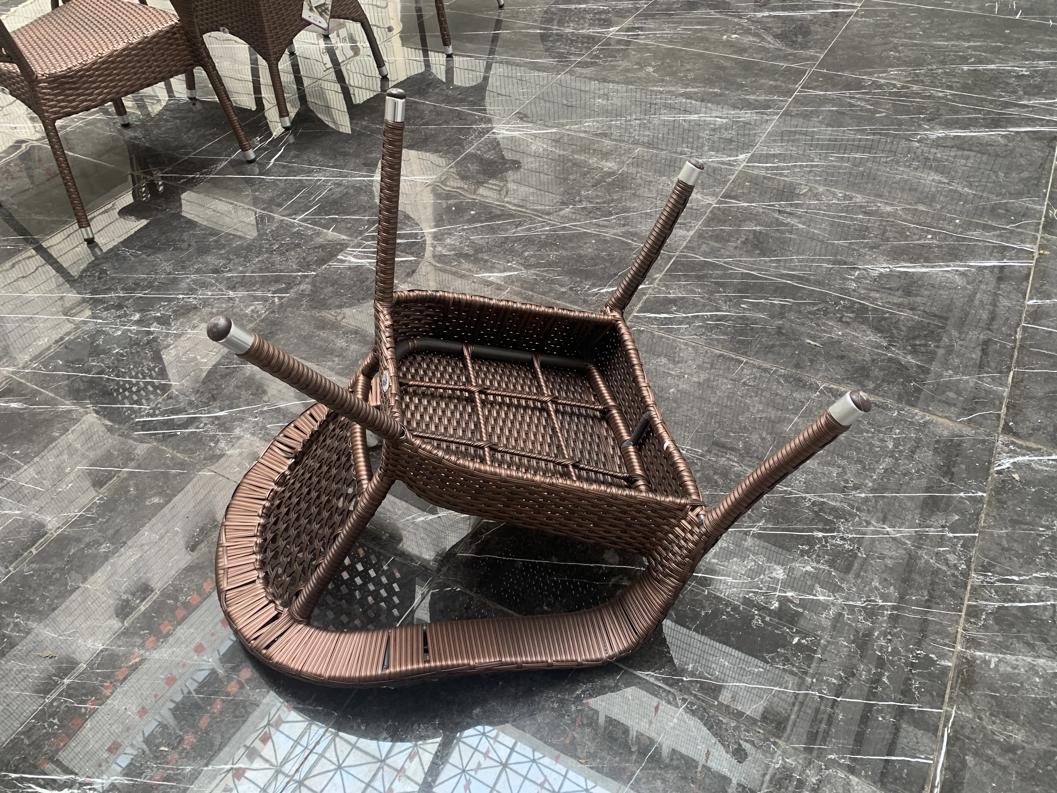 Outdoor table and chair courtyard outdoor outdoor balcony rattan woven waterproof sun protection leisure simple rattan chair