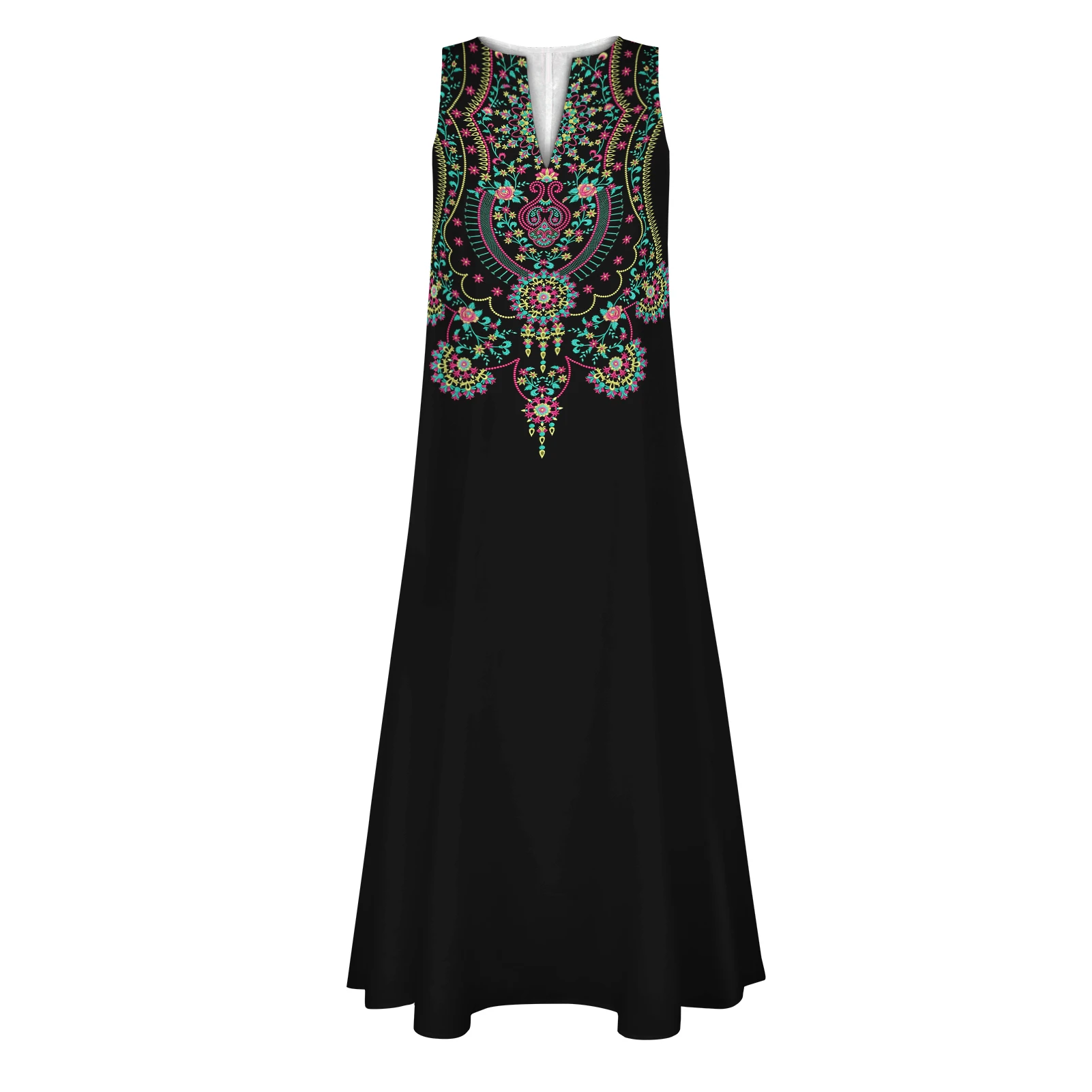 2022 summer new arrival fashion women  print  sleeveless casual long tube dresses women clothes women dress