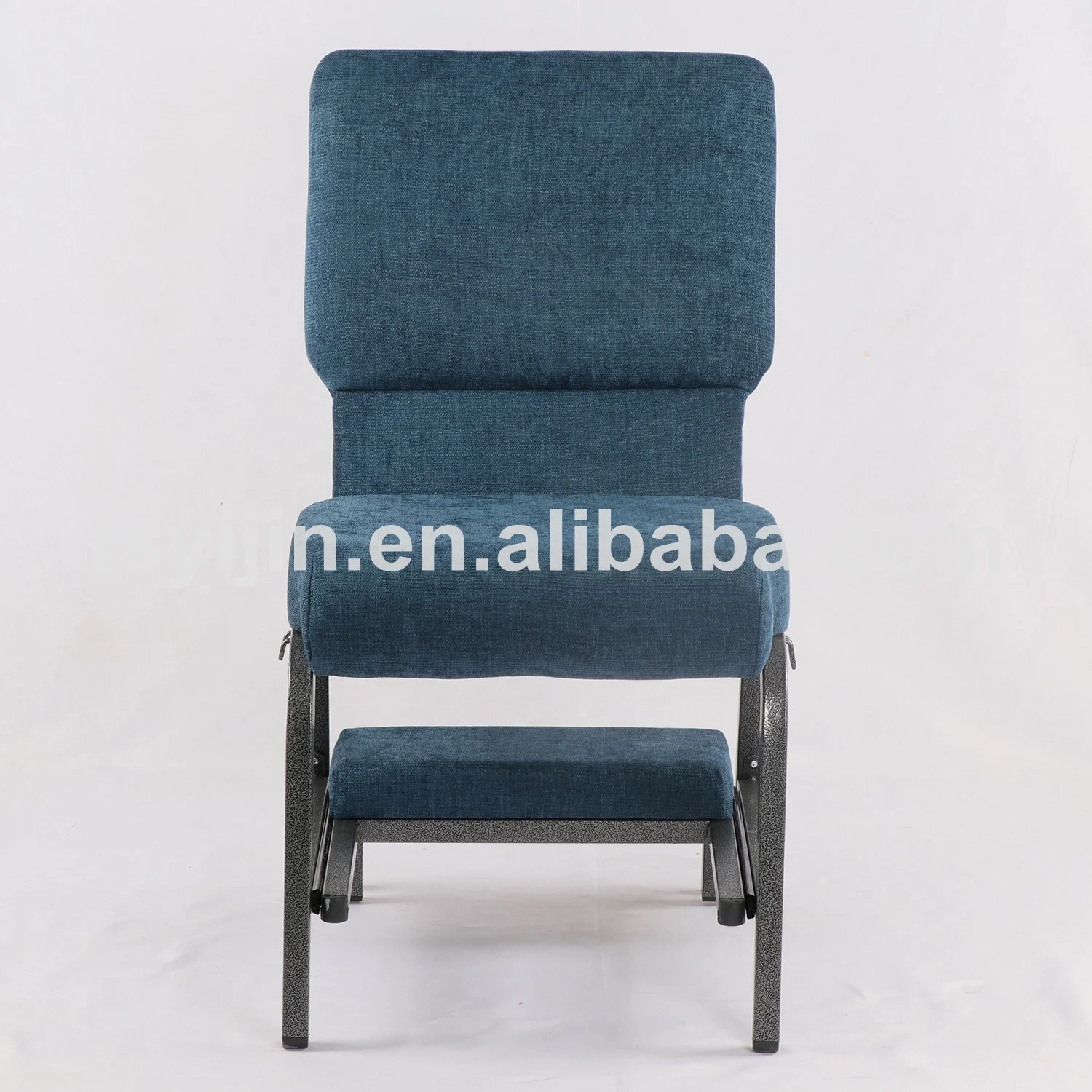Navy blue high quality interlocking padded church chair with