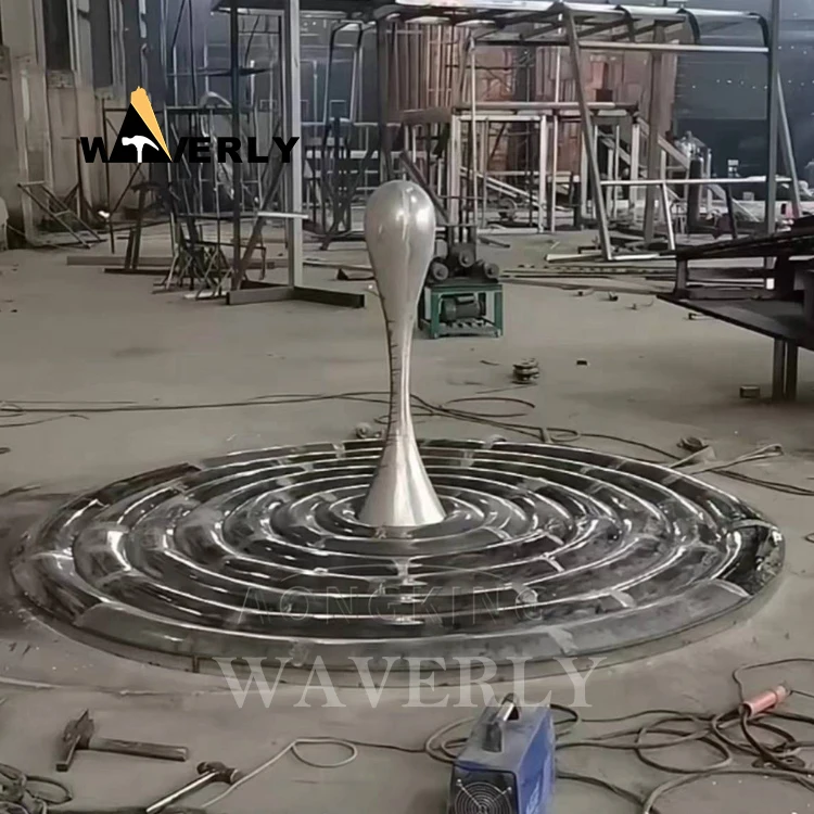 Custom Modern Polished Large Outdoor Metal Art Abstract Water Drop Stainless Steel Sculpture