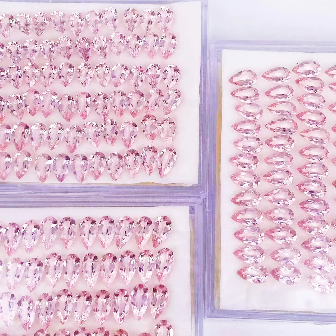 Pear Shape 5x3mm~18x13mm Good Quality Medium Pink Color precious faceted stone supplier making jewelry Natural Pink Morganite