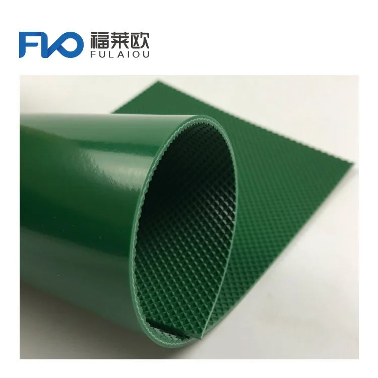 One ply green diamond bottom pvc conveyor belting