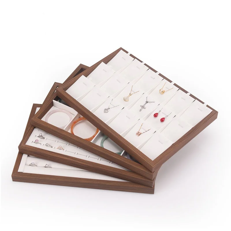 gifts   Black Walnut grain jewelry Plate Ring Necklace Bracelet Jewelry display Plate watch hand String  box