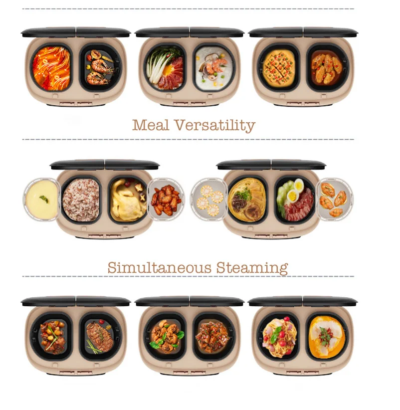 New arrival 1.5L mini rice cooker with double pots non stick  For Home