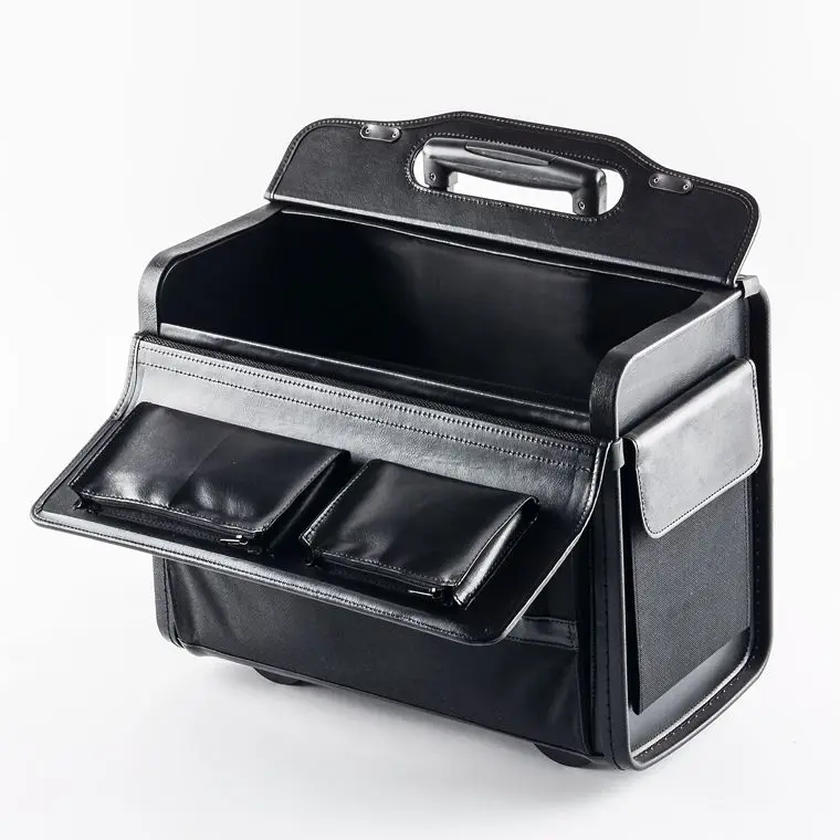 GLARY high quality pilot briefcase with wheels business portable flight pilot bag case with trolley briefcase hand luggage