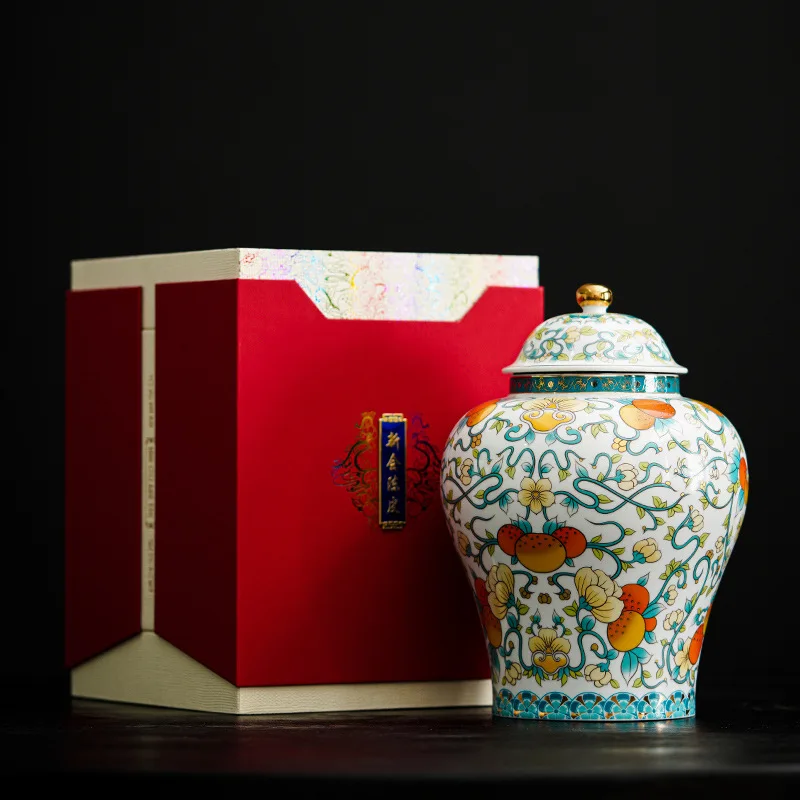 Large Capacity Modern Sealed Tea Tin Canister Porcelain Candy Food Jars Coffee Vaccum Container Ceramic Storage Jar Ginger Jar