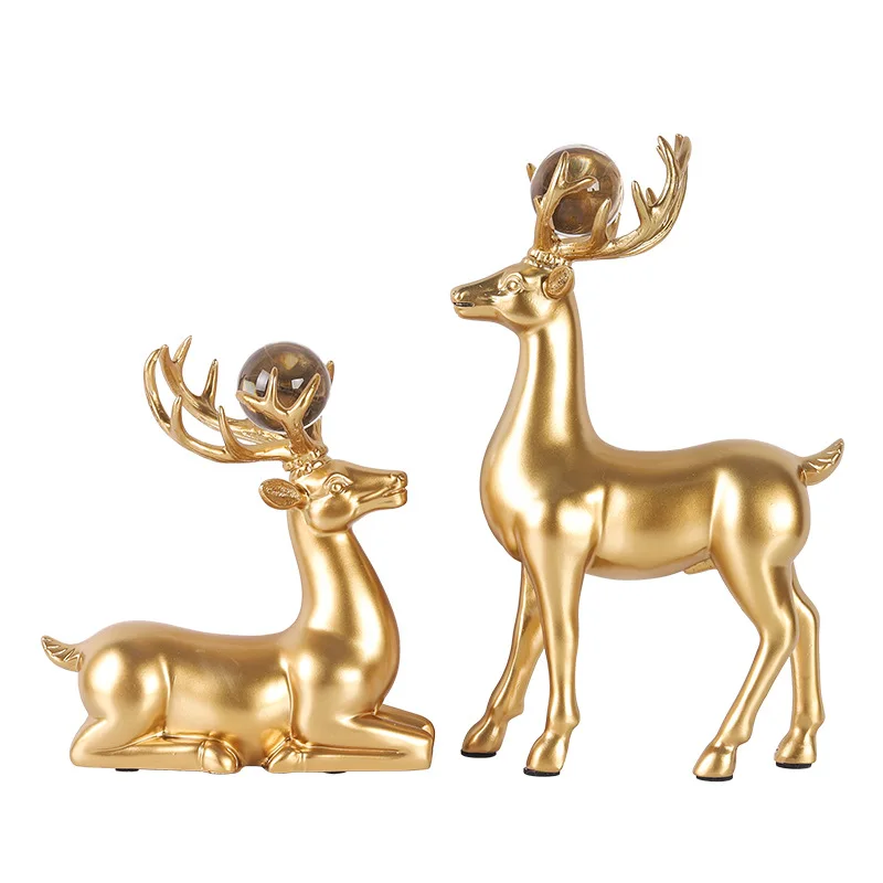 Different Color Resin Deer Statue Indoor Office Decor Christmas Deer Statue