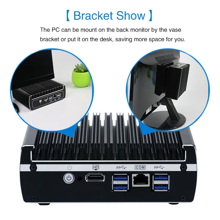 Промышленный мини-ПК TOPTON без вентилятора 6 * RJ45 LAN Cele 3855U Core i3 i5 брандмауэр ПК Pfsense маршрутизатор мини-компьютер