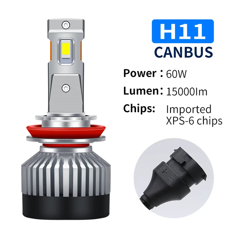 For BMW Auto Lighting System K11 120W 6000K LED Headlight Bulb 35000LM Larger Led Chips 12V H1 H3 H4 H7 H11 Projector Lens Car
