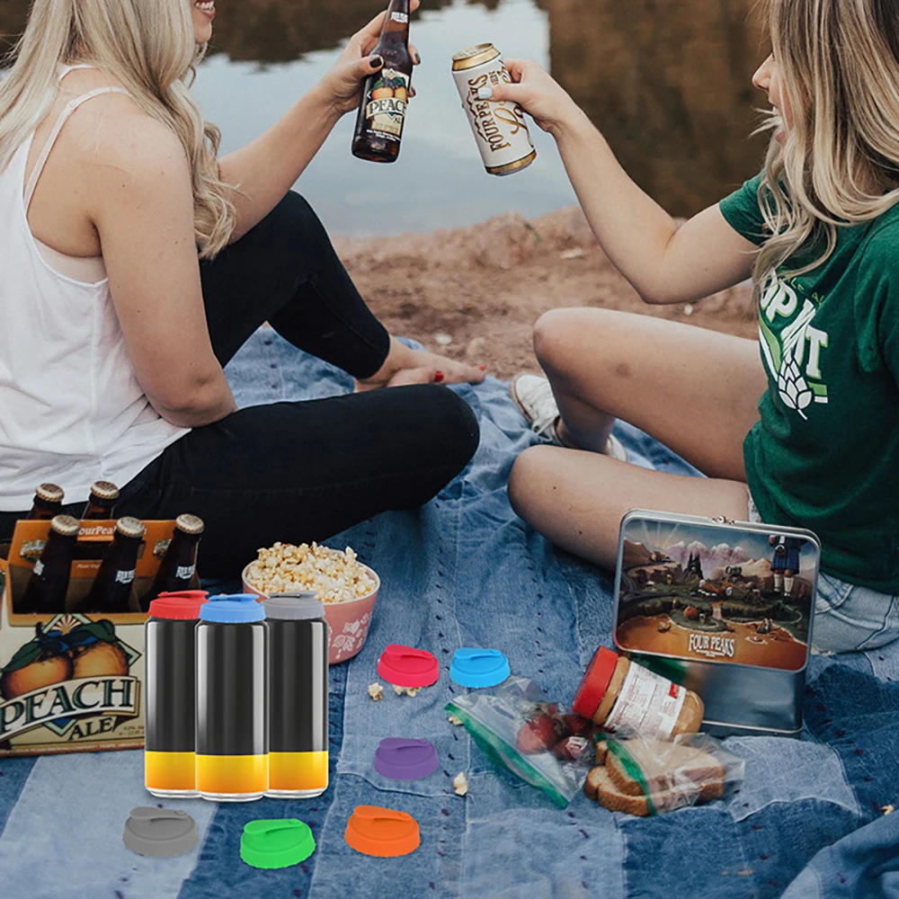 Reusable Food-Grade Silicone Beverage Can Covers For Leak-Proof Standard Silicone Can Caps Topper Silicone Soda Can Sealing Lid