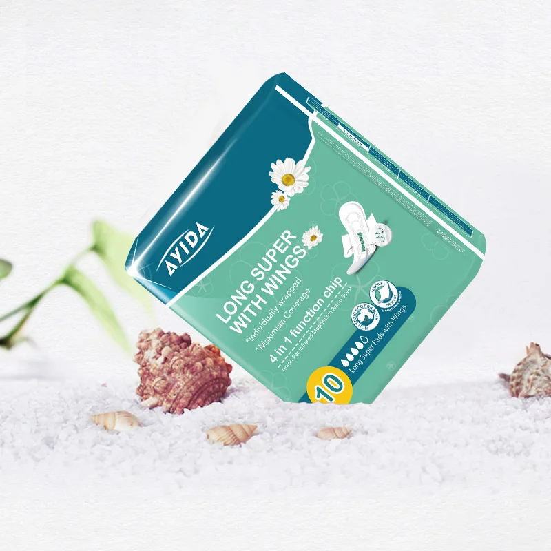 Organic cotton disposable panty overnight absorbency sanitary pads wholesale period pads with wings