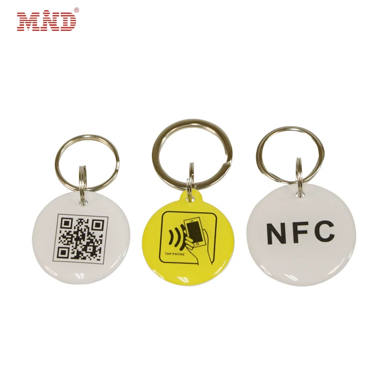Factory Directly RFID Key Chain Hotselling Custom Hole Epoxy PVC Keychain with NFC RFID Chip