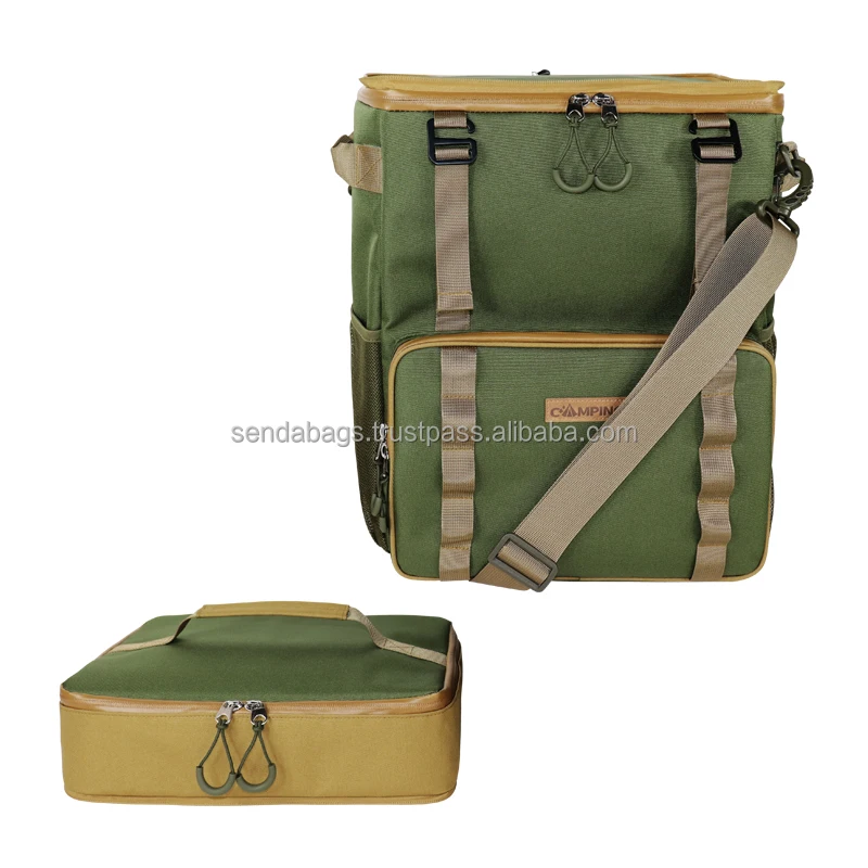 Custom Outdoor Camping Removable Wheeled Cart 4 Person Rolling Box Backpack Bags Picnic Trolley Cooler