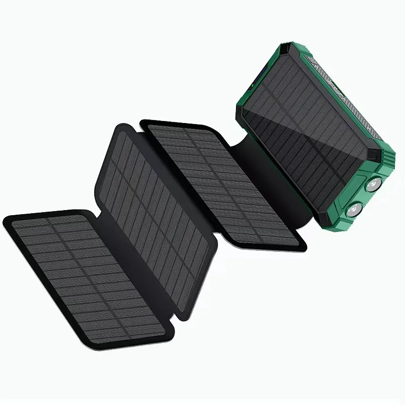 New Clasp Design Foldable Solar Panel Wireless Charging 20000mAh Portable Sunlight Charging Power Bank Supports Multi-Devices