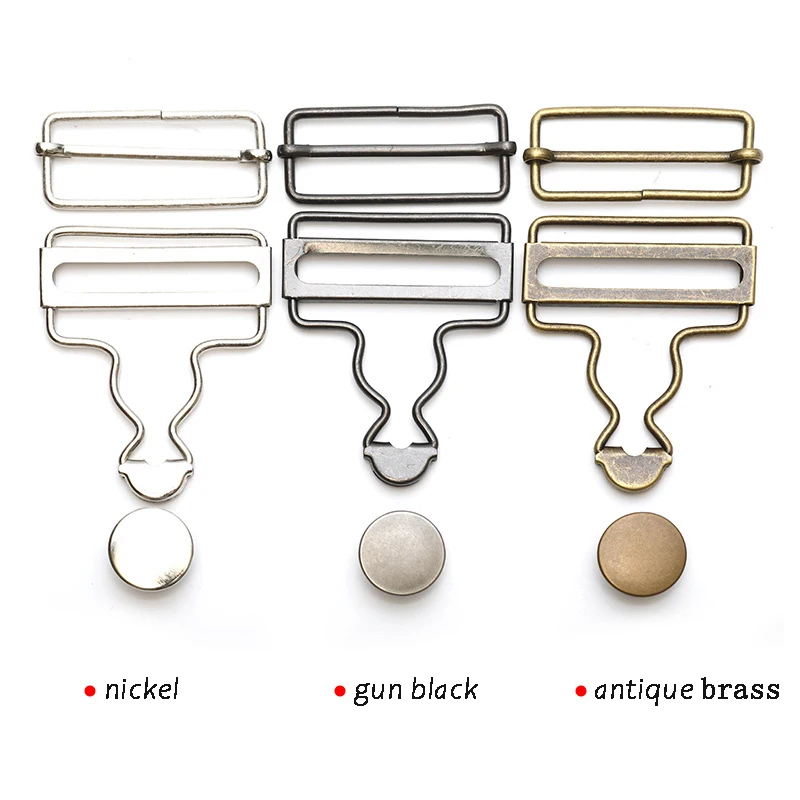 Metal Buckle Overalls Tri Glide Slide Clips Suspender Buckle for Jeans Suspender Bib Pants Accessories