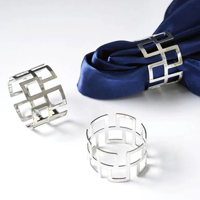 Table accessories Metal Napkin Ring Hollow Plating Wedding Table Cloth Ring