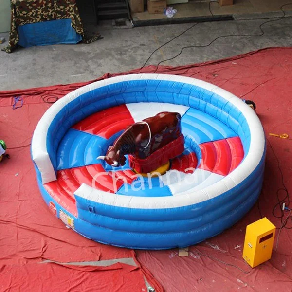 Popular kids Riding Machine Game Rodeo Inflatable Mechanical Bull For Sale