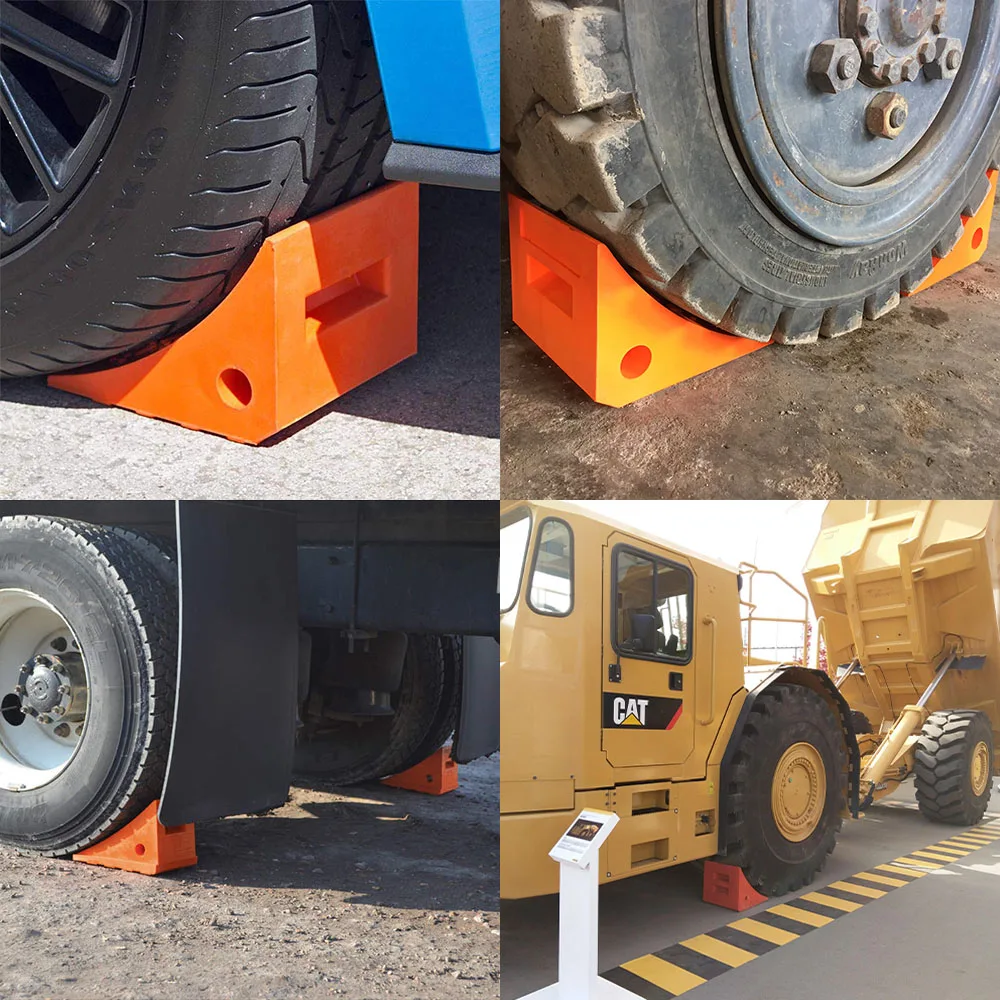 PU Foam Truck Bus Wheel Stopper Car Vehicle RV Trailer Polyurethane Urethane Wheel Chock with 120 Ton Load