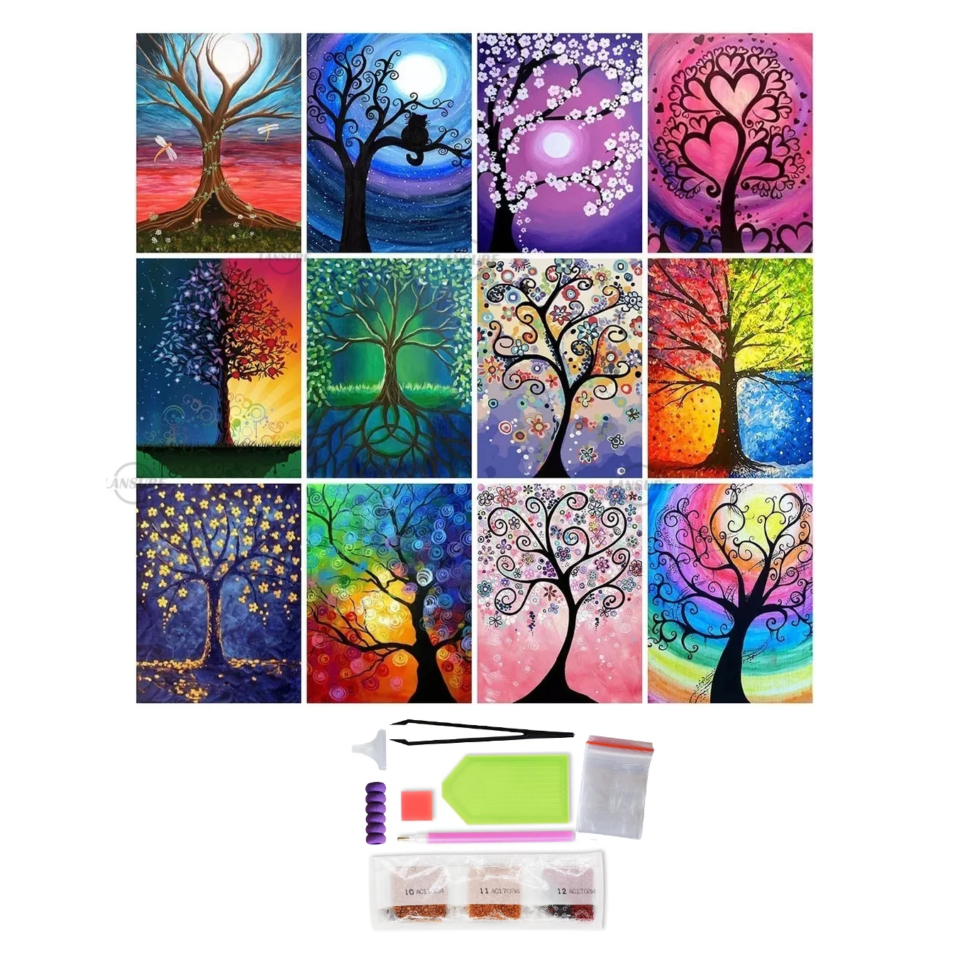 Wholesale 5D DIY Diamond Painting Sakura Tree Diamond Embroidery Landscape Cross Stitch Rhinestone Mosaic