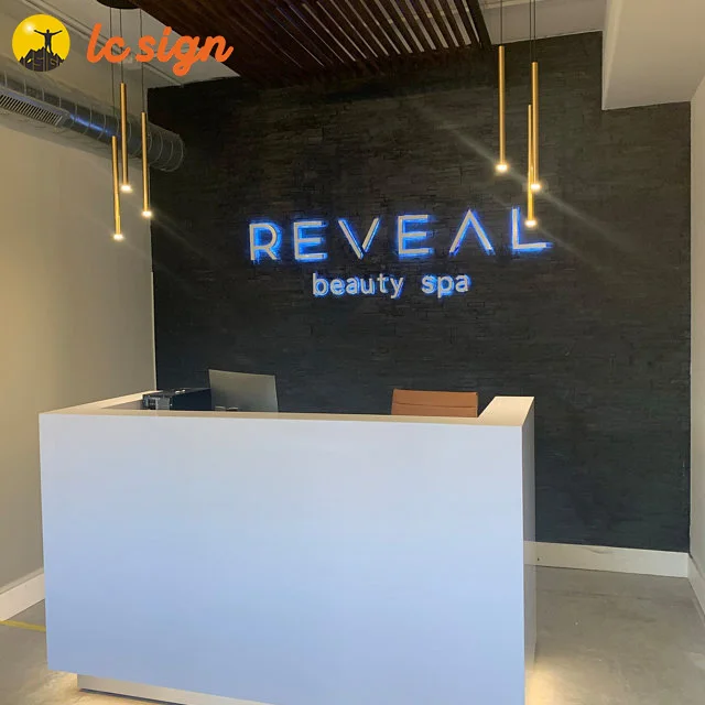 Stainless steel waterproof logo name backlit sign 3d illuminated logo sign company electrical business 3d metal logo