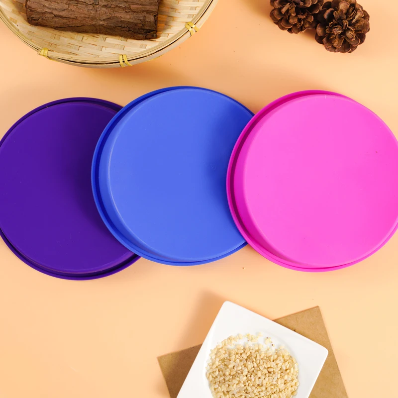 Kitchen Bakeware DIY 4 Pcs 8 Inch Baking Pan Colorful Desserts Baking Silicone Cake Mold
