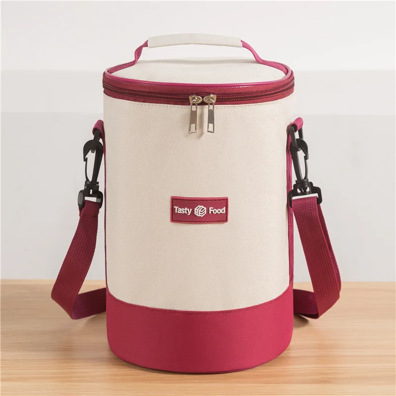 Large Capacity Classic Lunch Box Thermal Insulation Handbag Oxford Cloth Barrel Aluminum Foil Picnic Food Cooler Made Fabric
