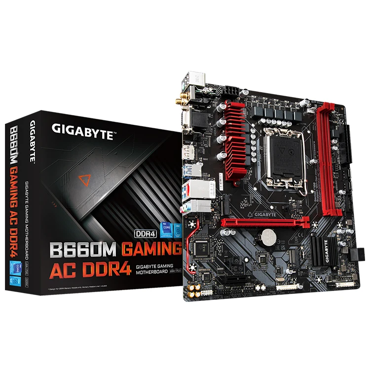 GIGABYTE B660M GAMING AC DDR4 (rev. 1,0) Материнская плата поддерживает разъем LGA1700 12-го поколения, процессор Intel Core серии с памятью DDR4 64 ГБ