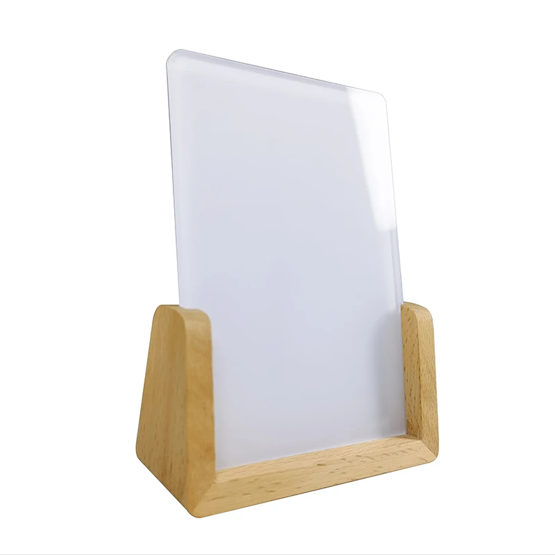 6x4 inch sublimation acrylic sheet LED wooden base Customized acrylic signs blanks