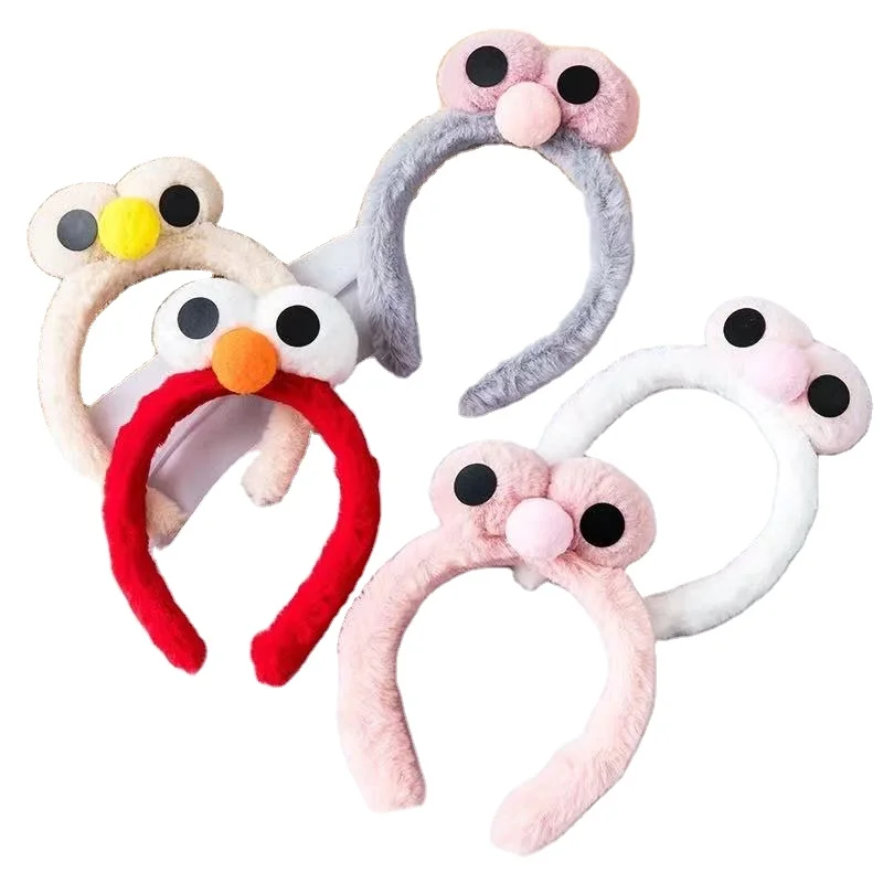 Повязка на голову в Корейском стиле для детей, милый мультяшный головной убор с большими глазами для милой девушки, милые аксессуары для умывания лица