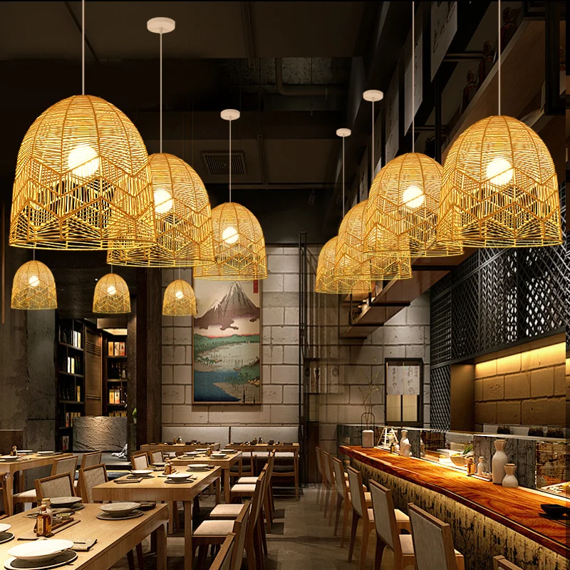 rattan handmade light lighting fixtures modern pendant hot selling Boho China reflector Pendant Lights Modern Crafts Lampshade